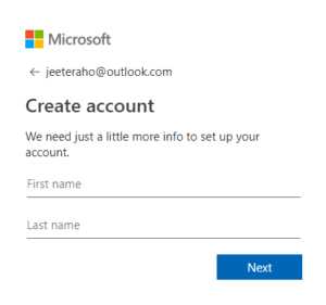 Add first or last name to hotmail account step 3